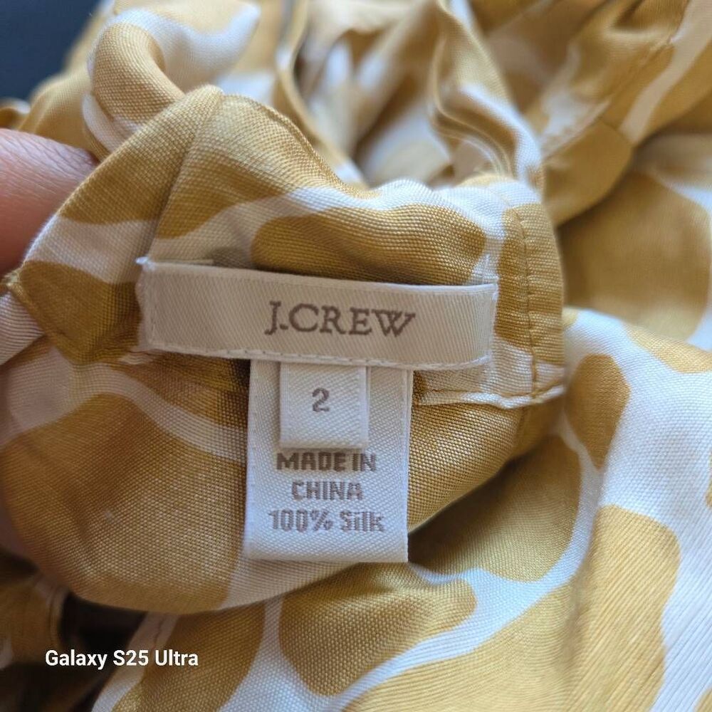 J crew womens Sz 2 100% silk hayworth Giraffe cami tank top blouse golden beige - Picture 7 of 7
